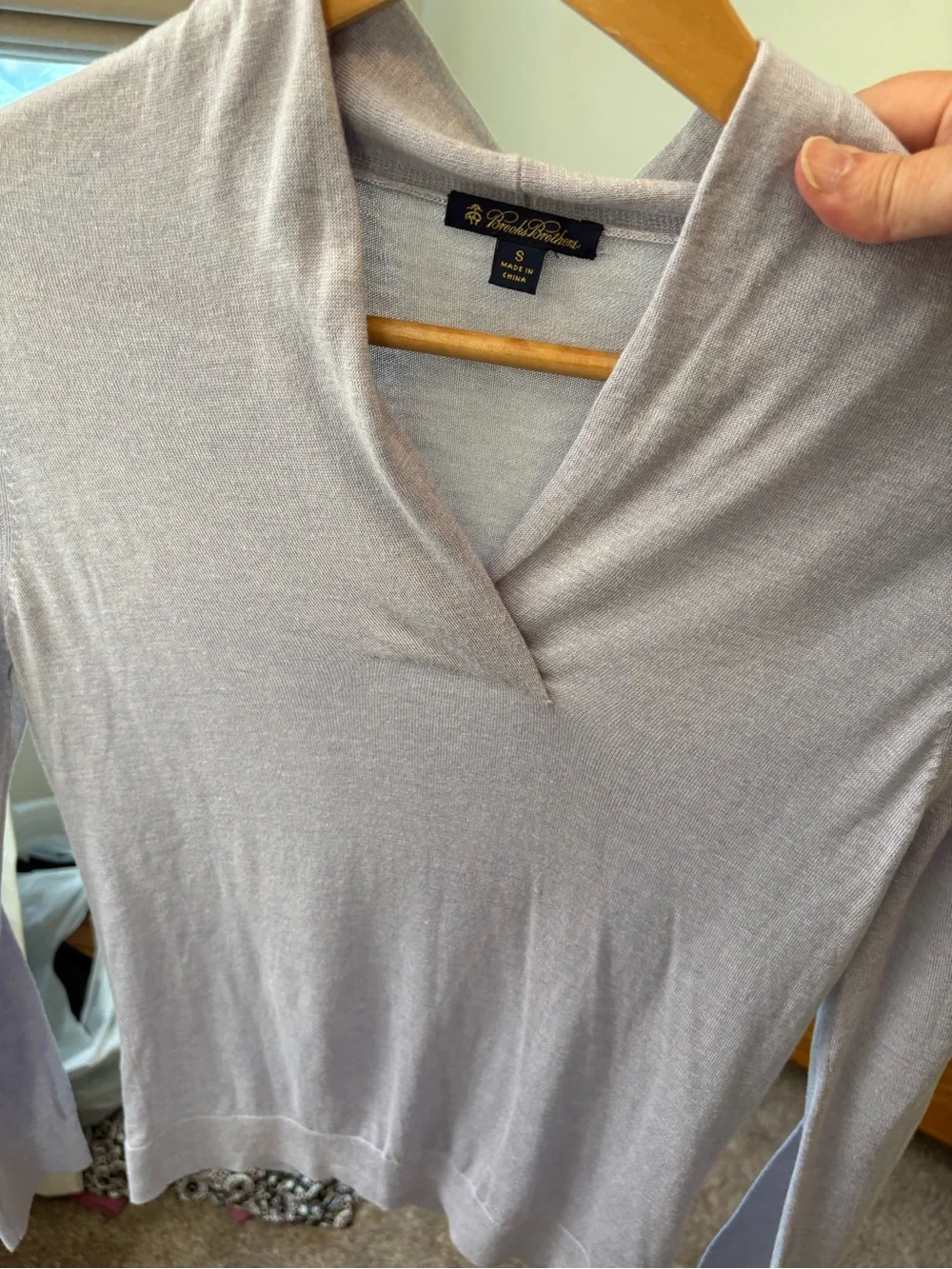 Brooks Brothers Silk Cashmere Shawl Neck Sweater. Size Small.